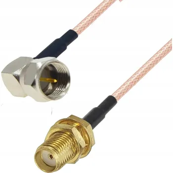 elektrický kabel Propojovací kabel F konektor ÚHLOVÝ / SMA samice RG316 1m