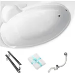 BESCO Rohová vana Finezja Nova 155x95 levá, sifon, nohy, držák na ručník