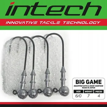 Rybářský háček Jigová hlavička Intech Big Game Puncher. Háček 6/0. Hmotnost 35 g (2 ks)
