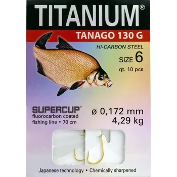 Rybářský háček Háčky s návazcem, s protihrotem Robinson Titanium Tanago 130G 10 ks