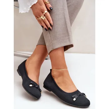 Dámské baleríny PM1 Síťované Baletky S Mašlí Černé Bianila Boto černá 3238431