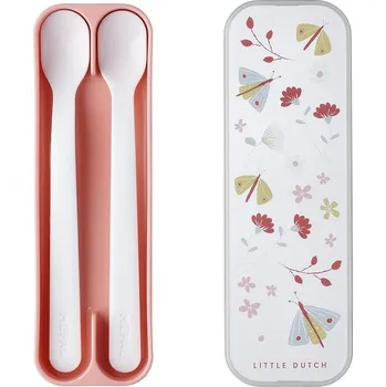 dětská jídelní sada Dětské krmící lžičky Mio s dlouhou rukojetí, 2ks, 4m+, Mepal, květiny a motýlci