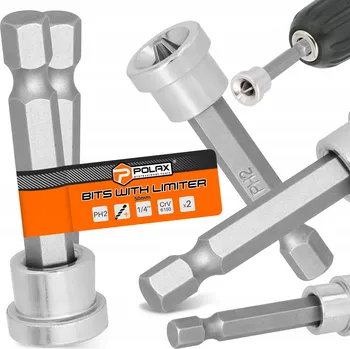 Bit 2x BIT ŠROUBOVÁKU PH2 50 mm Magnetický hrot vrtáku 1/4'' DORAZ