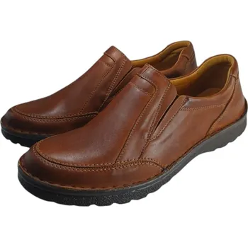 Pánské polobotky S 946 - 003 hnědé kožené zdravotní pánské polobotky 47