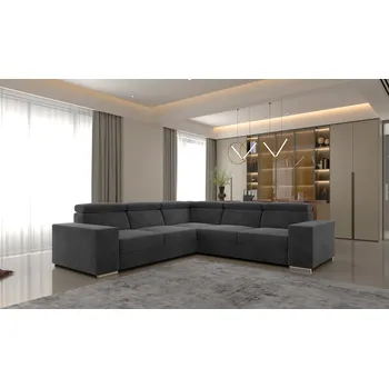 Sedací souprava Rozkládací rohová sedačka BERTA tmavě šedá 2-R-2