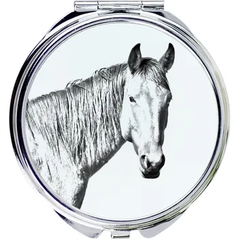 Kosmetické zrcátko Kompaktní kapesní zrcátko s koněm Namib – pouštní kůň s fotografií