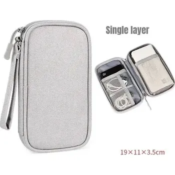 Cestovní taška Cestovní organizér kabelů | voděodolné pouzdro, přenosná taška - Šedá Jednovrstvá