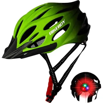 Cyklistická přilba Cyklistická helma se světlem pro kola - Zelená