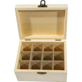 Úložný box Dřevěný úložný box na esenciální oleje | úložný organizér - 12 slotů