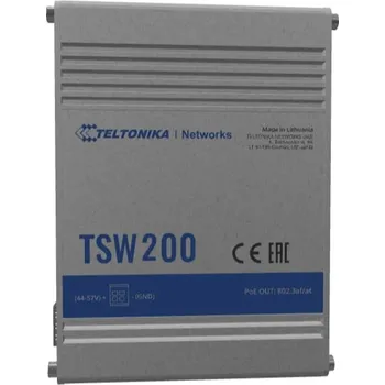 Switch Teltonika TSW200 síťový přepínač Gigabit Ethernet (10/100/1000) Podpora napájení po Ethernetu (PoE) Hliník