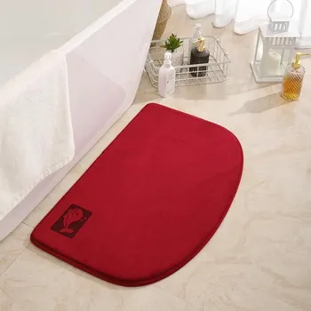 Protiskluzová podložka Koupelnová protiskluzová rohož s paměťovou pěnou - Vínová,40x60cm