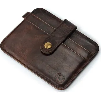 Pánská kožená peněženka slim | organizér na mince - hnědý