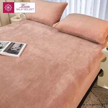 Povlečení Zimní hřejivé elastické prostěradlo z plyše | hřejivé povlečení - barva obrázku-8,180x200x25cm 1ks