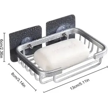 Mýdlo Nástěnný hliníkový držák na mýdlo | kuchyňský stojan - šedá