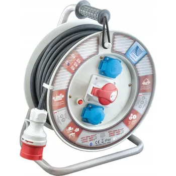 Napájecí kabel Prodlužovací Kabel na bubnu 5x1,5 guma 16A/5 2x230V 30m