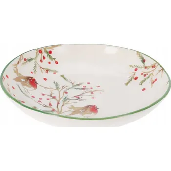 VÁNOČNÍ KERAMICKÁ MÍSA S RUČNĚ DĚLANÝM VZOREM JAKO DÁREK, PRŮMĚR 30 CM