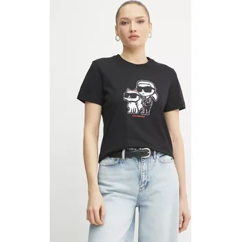 Pánské tričko Bavlněné tričko Karl Lagerfeld IKON SKETCH A1W17129 černá 99X, vel. S