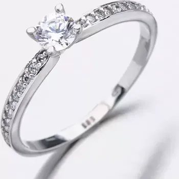 Oblečení a móda Dámský prsten bílé zlato 585 zirkon 51DZ-2523B-ZIR velikost 57