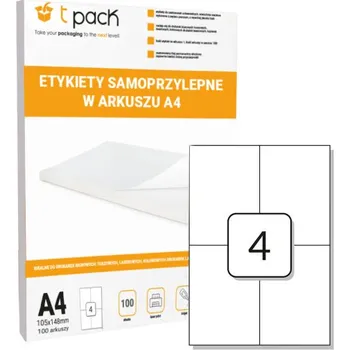 Samolepící etiketa Samolepicí etikety v archu A4 TNT 105x148mm 400 ks.