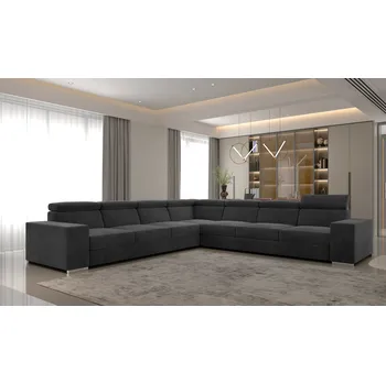 Sedací souprava Rozkládací rohová sedačka BERTA tmavě šedá 3-R-3