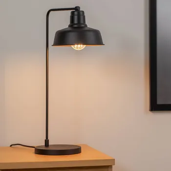 Lampička Opviq Stolní lampa Berceste 181BLACK-ML, černá kovová výška 55 cm - Podstavec – průměr 17 cm, výška 2 cm; délka kabelu 200 cm černý 1 x 15 W LED - Doprava zdarma