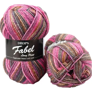 Příze Drops Fabel long print 655 růžové dřevo