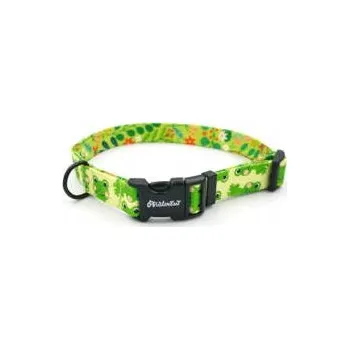 Obojek pro psa Nastavitelný obojek pro psa Zelené žabky L 34-44 cm