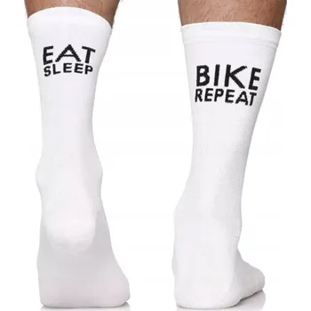 Pánské ponožky Model Todo Cycling Pro Ponožky Sleep Bike Repeat, bílé, velikosti 43-46