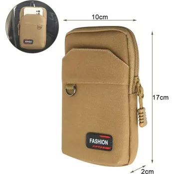 Ledvinka Taktická ledvinka z nylonu s molle systémem | pouzdro na telefon - Single Khaki