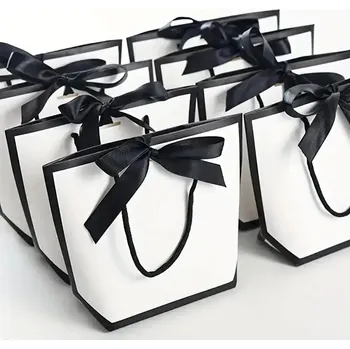 Dárková taška Dárkové tašky s mašlí a pevnými uchy | potřeby pro dárkové balení 5 ks