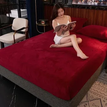 Povlečení Zimní flanelové elastické prostěradlo | hřejivé povlečení - barva obrázku,200x220x25cm 1ks