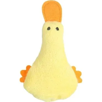 Hračka pro kočku Roztomilá plyšová kachna pro kočky s catnipem - Žlutá