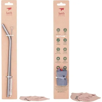 Kempingové nádobí Titanové brčko zahnuté Keith Titanium Straw 210 mm