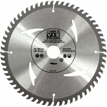 Řezný kotouč Řezný kotouč Inter-Vis 180 mm x 22,2 mm T60 na dřevo