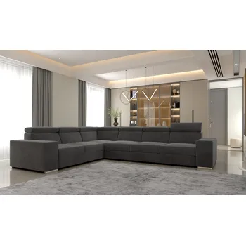 Sedací souprava Rozkládací rohová sedačka BERTA tmavě šedá 2-R-3