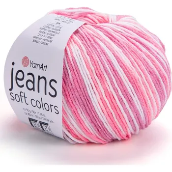 Příze Yarn Art Jeans Soft Colors 6206 krémová, starorůžová, neonově růžová