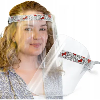 Pleťová maska OCHRANNÁ MASKA NA OBLIČEJ ŠTÍT ÚST NOSU S VZOREM RŮŽÍ