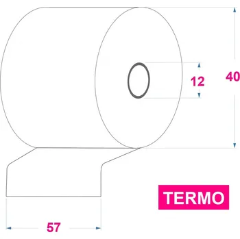 Kotouček do pokladny a tiskárny štítků Pokladní termo kotoučky 57/40/12 (18M)