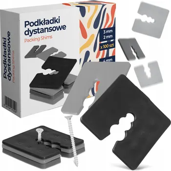 Vrták 250x Distanční podložky 2-4 mm Klíny pro vyrovnání šroubů Okie 8W