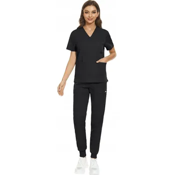 DÁMSKÝ ZDRAVOTNICKÝ KOMPLET SCRUB UNIFORM, MODEL CARE, BARVA ČERNÁ, VELIKOST XS