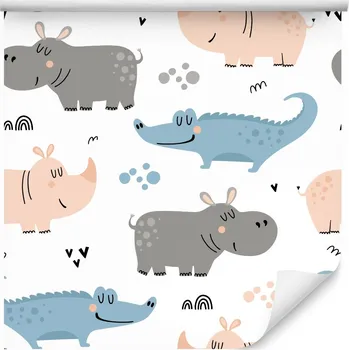 Fototapeta Tapeta pro děti ZVÍŘATA Hroch Krokodýli