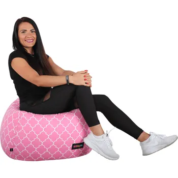 Sedací pytel Tempo Kondela Sedací vak, růžovo-bílá vzor, GOMBY