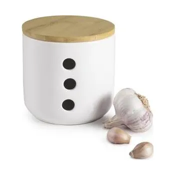 Dóza na potraviny Bílá keramická nádoba na česnek - Ibili