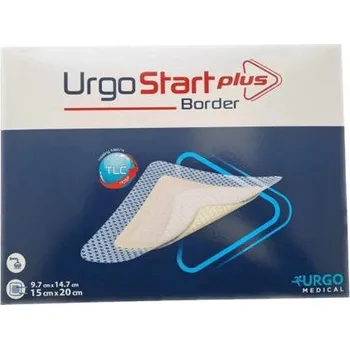 Krytí na ránu URGOSTART PLUS BORDER KRYTÍ ADHEZIVNÍ, PĚNOVÉ, LIPIDOKOLOIDNÍ 15CMX20CM,10KS