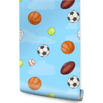 Tapeta Tapeta pro kluka Barevné míče Sportovní obláčky