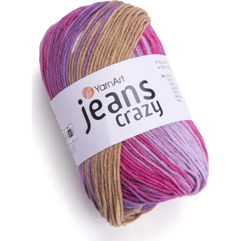 Galanterie Yarn Art Jeans Crazy 8217 fialová, růžová, hnědá