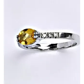 Prsten Stříbrný prsten přírodní citrín - VR237 (Stříbrný prsten s citrinem 7 x 5 mm)