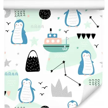 Fototapeta Tapeta do Dětského Pokoje TUČŇÁCI Lodě Dekorace