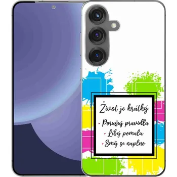 Pouzdro na mobilní telefon Gelový kryt mmCase na Samsung Galaxy S25 - citát 5 bílé pozadí