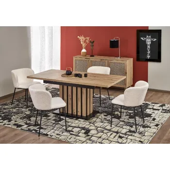 Jídelní stůl HALMAR LAMELLO jídelní stůl 160-210 dub artisan/černý